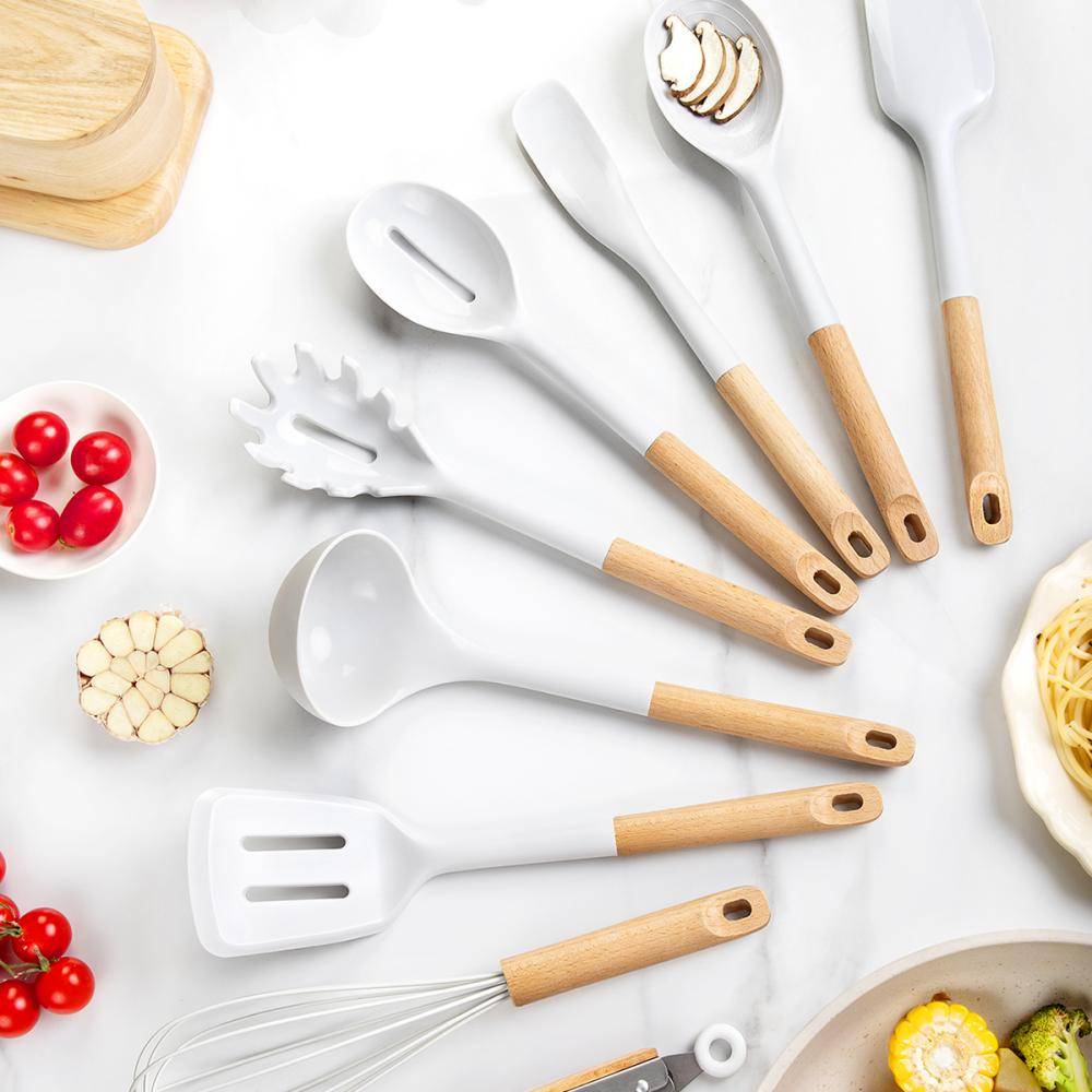 Silicone kitchen utensil set with wooden handles Hottest Kitchen Trend of 2026