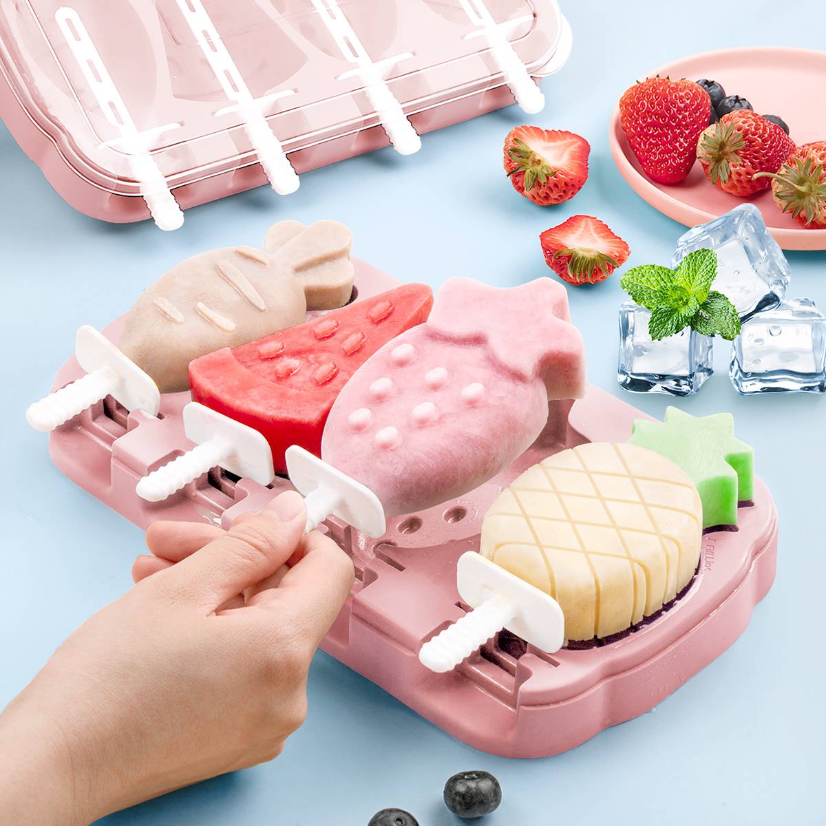 Fruit Shaped Silicone Popsicle Molds with Lid