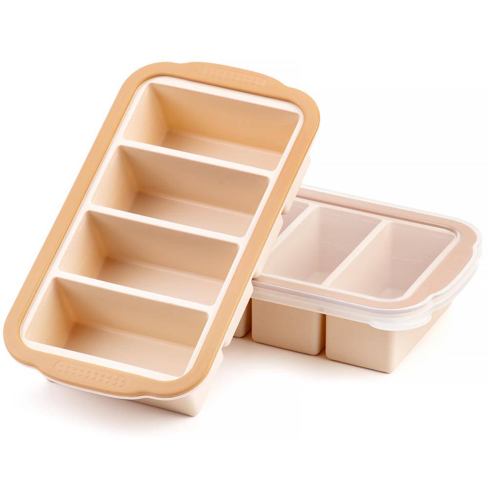 4 Cavity Long Bar Silicone Ice Cube & Baking Mold with Stainless Steel Frame