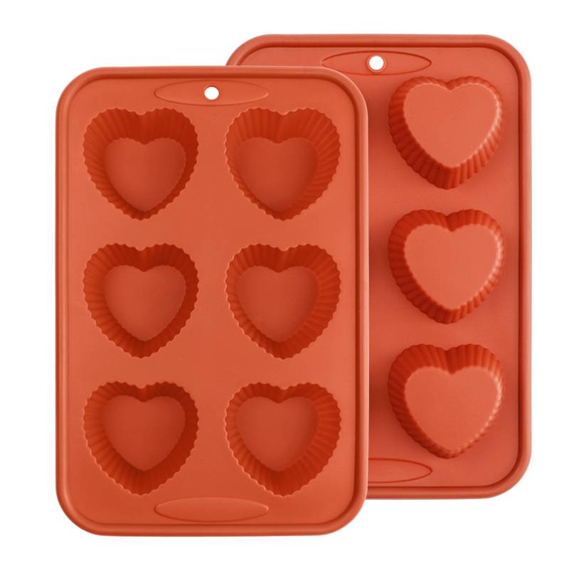 Heart‑Shaped Silicone Baking Mold 6 Cavity Non‑stick Cake Mould