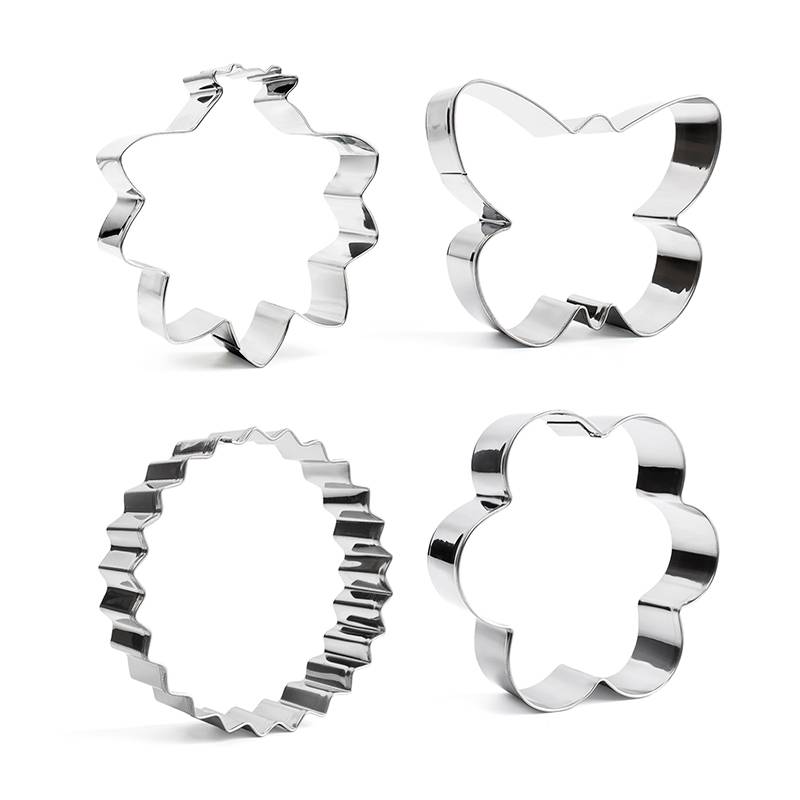 4 Pcs Flower Butterfly Cookie Cutter Set, Stainless Steel Biscuit Molds for Fondant, Cake, Dough