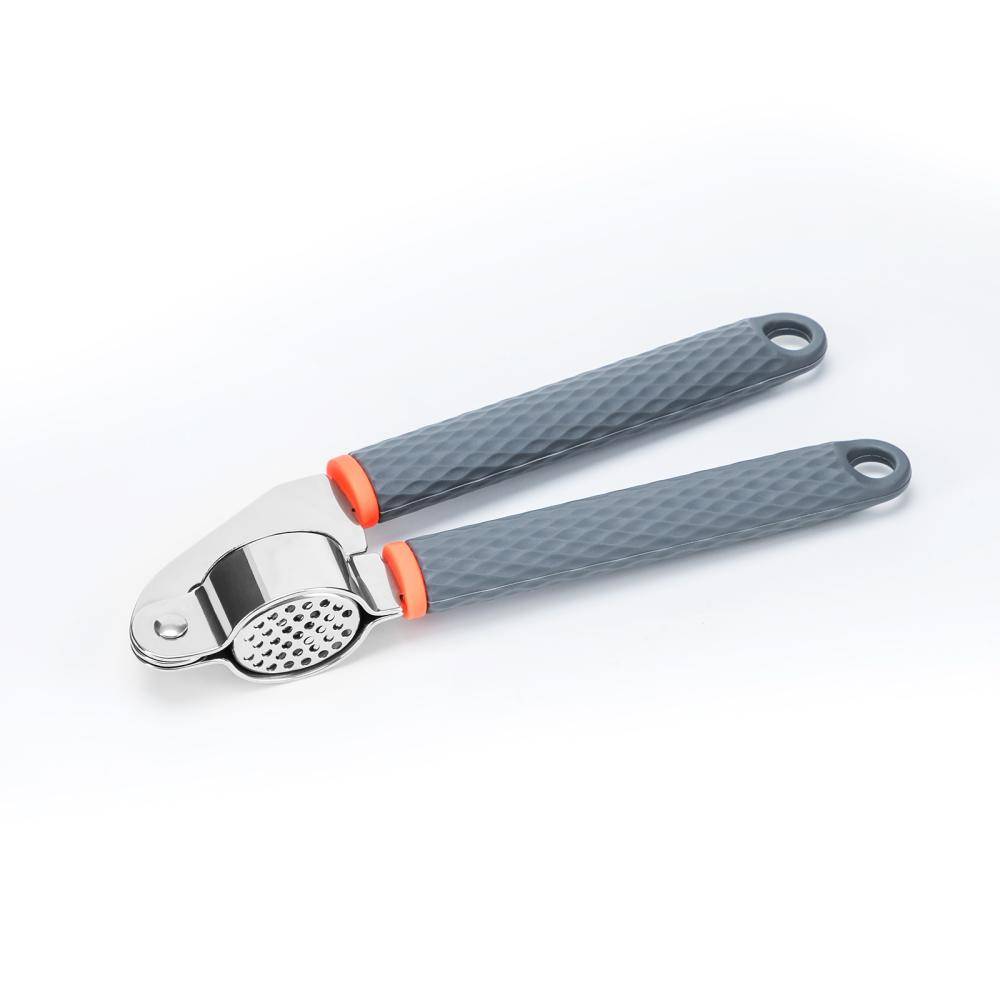 Stainless Steel Garlic Press with Soft Grip Handles