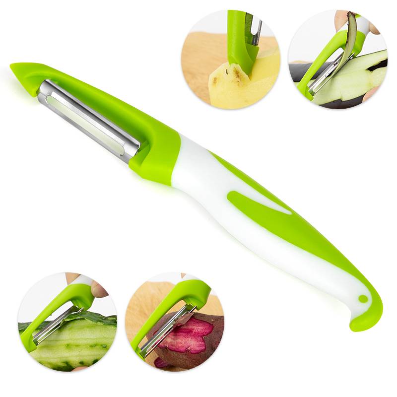 Multifunctional Vegetable Peeler, Stainless Steel Sharp Blade Fruit Potato Peeler with Built-in Potato Eye Remover