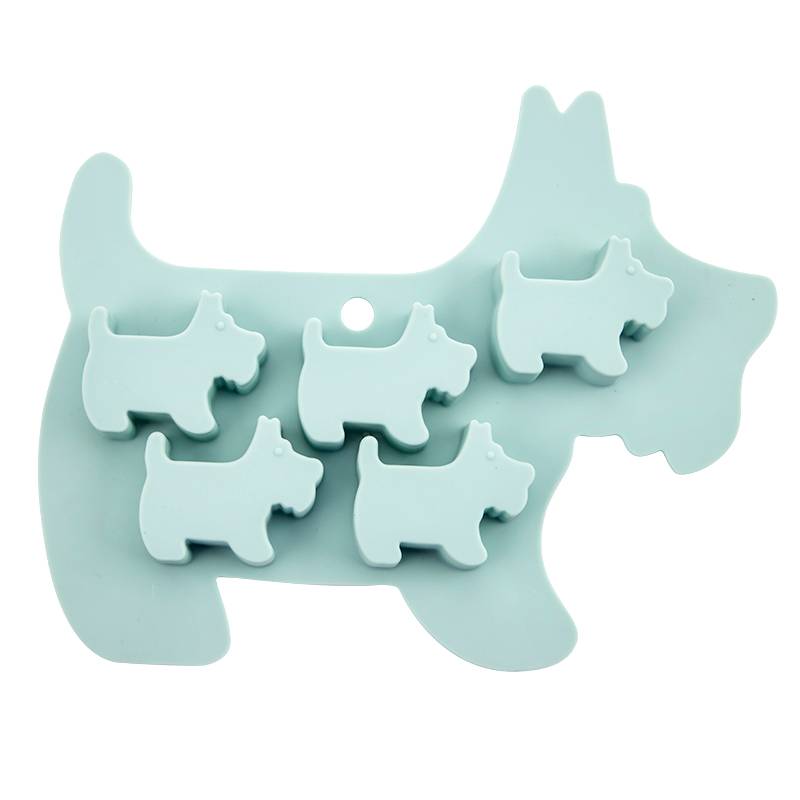 Cute Dog Shaped Silicone Ice Cube Tray, Food‑Grade Flexible Ice Mold