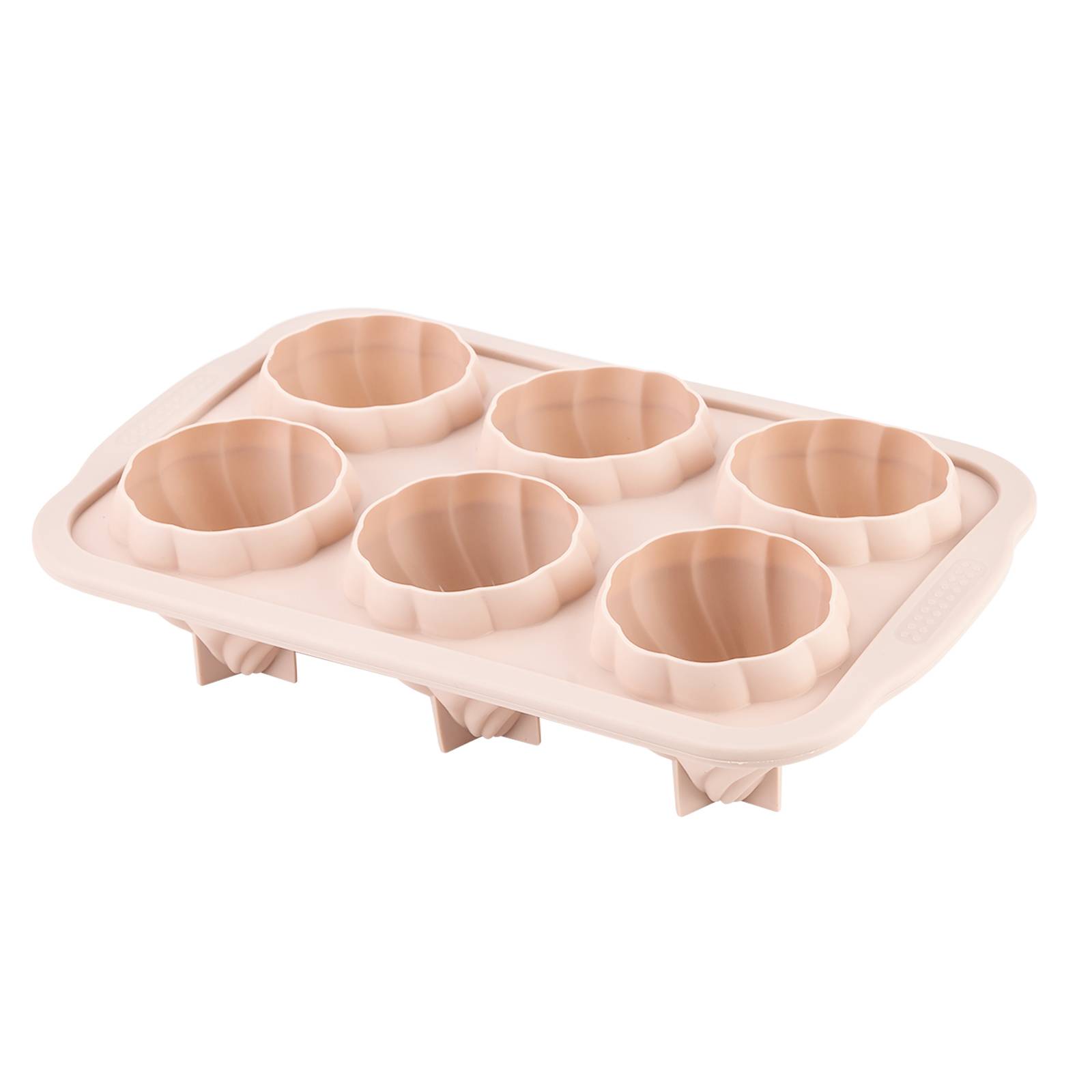 6 Cavities Swirl Flower Silicone Cake Mold Non-Stick Baking Pan