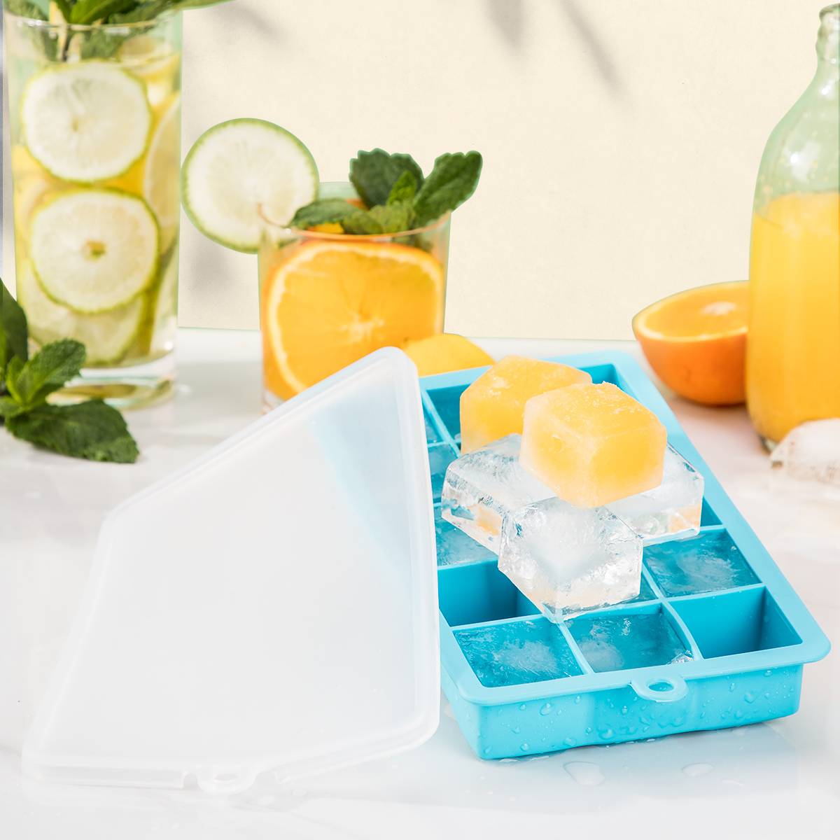 Blue 15-grid Silicone Square Ice Mold